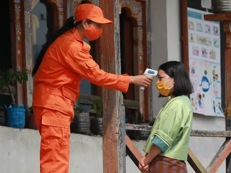 Person Getting Temperature Taken