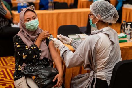 Woman Getting Vaccine