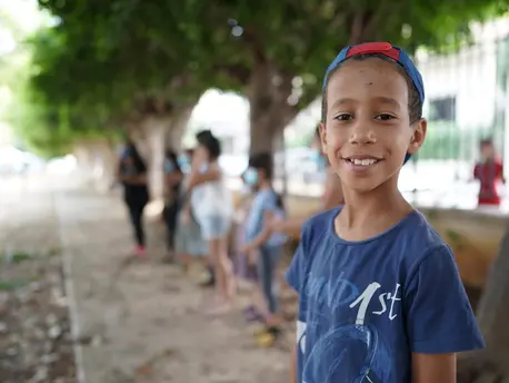 On September 1, 2020, 10-year-old Abdulkarim participates in psychosocial support activities, at UNICEF's Child-Friendly Space at the Karantina public garden in Beirut, Lebanon. On September 1, 2020, 10-year-old Abdulkarim participates in psychosocial support activities, at UNICEF's Child-Friendly Space at the Karantina public garden in Beirut, Lebanon.