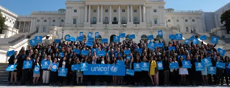In March 2019, UNICEF USA supporters from 39 states traveled to Washington, D.C. to urge elected officials to maintain support for UNICEF's lifesaving programs for children around the world. In March 2019, UNICEF USA supporters from 39 states traveled to Washington, D.C. to urge elected officials to maintain support for UNICEF's lifesaving programs for children around the world.