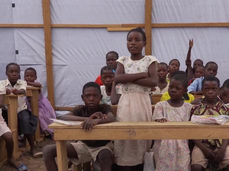 Students displaced by violence in the Democratic Republic of Congo attend school through a program delivered by UNICEF and funded by Education Cannot Wait. 