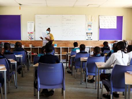 Students in South Africa returned to the classroom in January 2022 after two years of disrupted learning. 