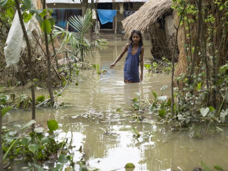 Protiva's school in Sylhet closed due to heavy flooding across northeastern Bangladesh. 