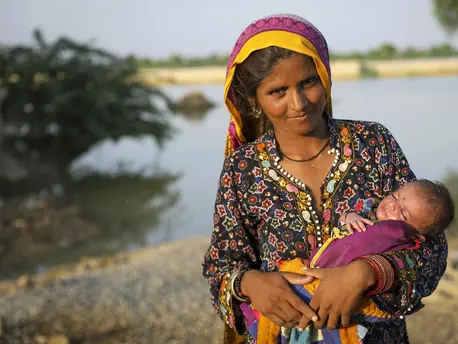 Bakhtawar's fourth child was born as her family fled rising floodwaters in Jacobabad district, Sindh Province, Pakistan in late August, 2022. Bakhtawar's fourth child was born as her family fled rising floodwaters in Jacobabad district, Sindh Province, Pakistan in late August, 2022.