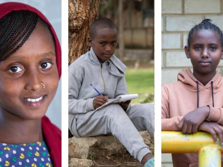 Violent conflict in northern Ethiopia has displaced more than 2 million people, including Asya, 11, Temesgen, 11, and Meseret, 16.