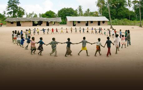 Mozambique Children Holding Hands