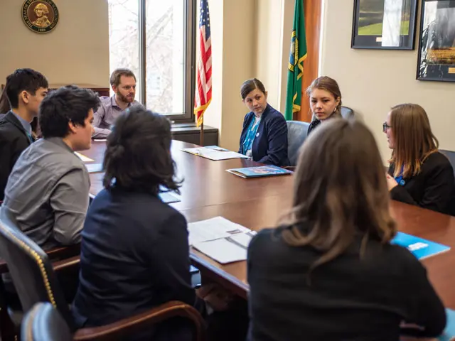 Young adults having a cabinet meeting
