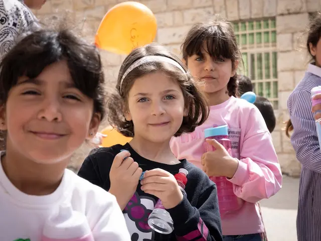 Girls participate in a UNICEF-supported violence prevention program at a school in Hebron, West Bank, on June 10, 2026.