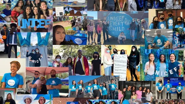 several images of UNICEF Uniters