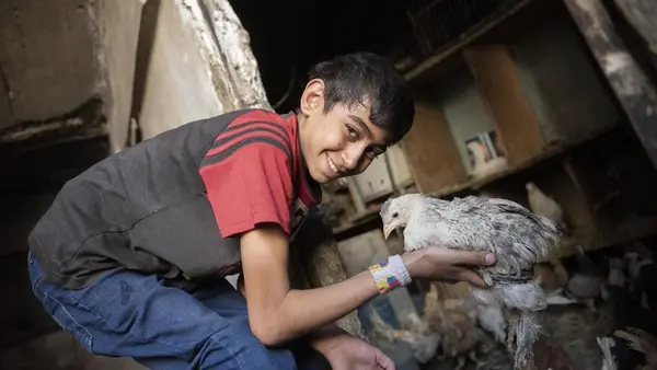 Fourteen-year-old Osama lives in Alta City, Rural Damascus, Syria.