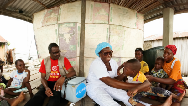 UNICEF and Rotary International-supported polio vaccination team in Benin. 