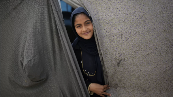 Fourteen-year-old Doha and her family sought refuge in Rafah, southern Gaza Strip. 