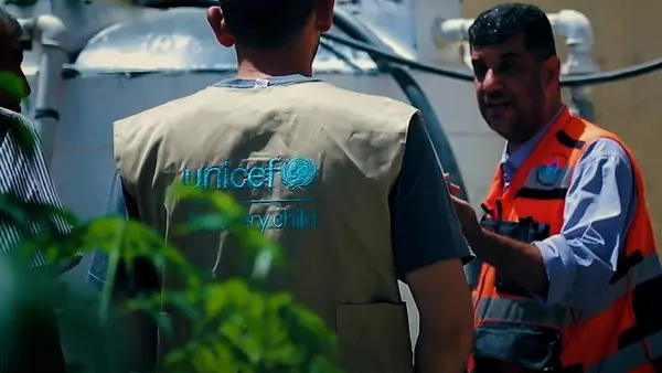 UNICEF supported the installation of four septic tanks at Nasser Hospital in the Gaza Strip.