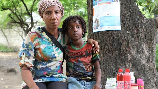 Carole Lafon and her twins were forced out of their home by violence in Port-au-Prince, Haiti. 