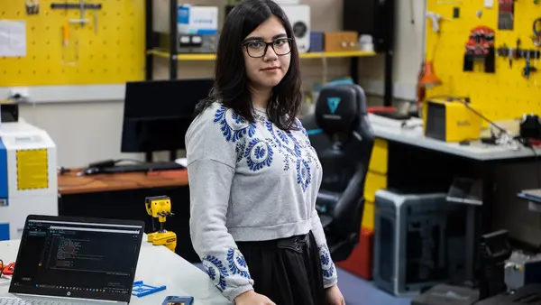 Zulfiya, a student from Tashkent, Uzbekistan, completed the UniSat program launched by UNICEF in 2022 to equip girls to address air pollution in their communities. 
