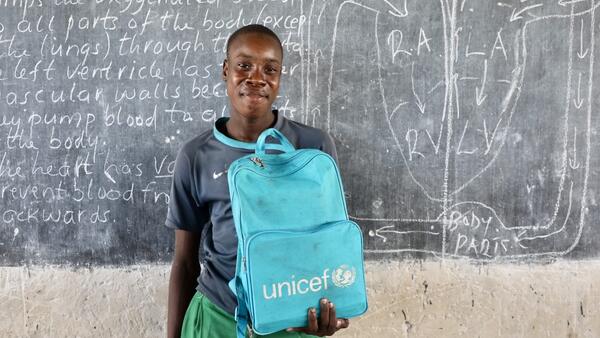 A student pauses during a science lesson in Tana River County, Kenya. 