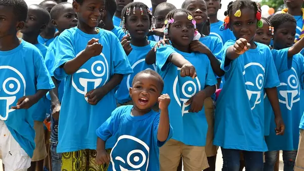 Kids in Abidjan, southern Côte d'Ivoire, participate in a community event on World Children's Day 2024.