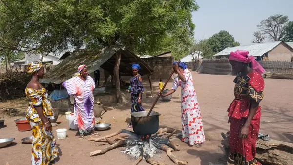 : In Abbecouta, Senegal, women boil water, a hygienic practice that Hassanha Sow emphasized as part of his role in the UNICEF-supported Community-led Total Sanitation initiative. Boiling water before use can purifying water to ensure the elimination of bacteria and viruses leading to healthier communities. 