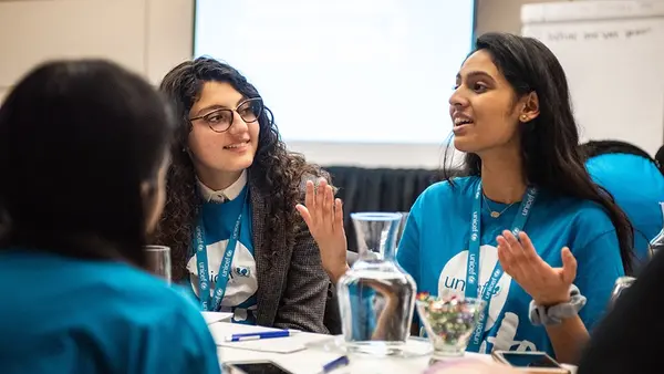 UNICEF Youth Council members in conversation.