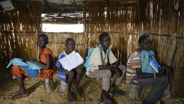 students at a UNICEF-supported school in South Sudan