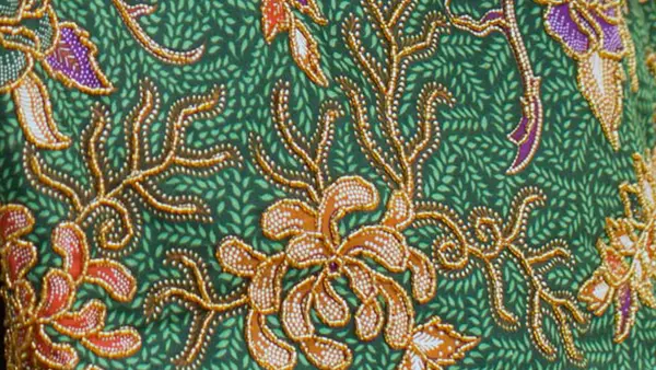 'Princess Art' Batik and Bead Cotton Tote Bag