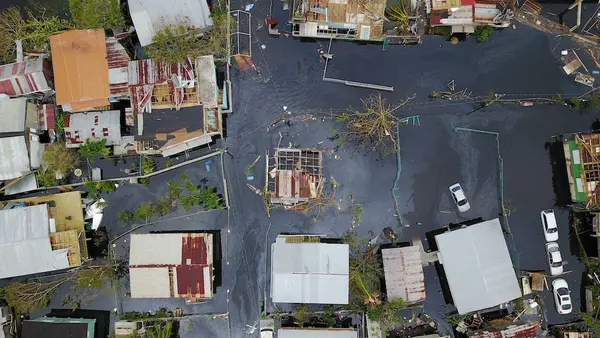 Aerial View of Flooded Neighborhood