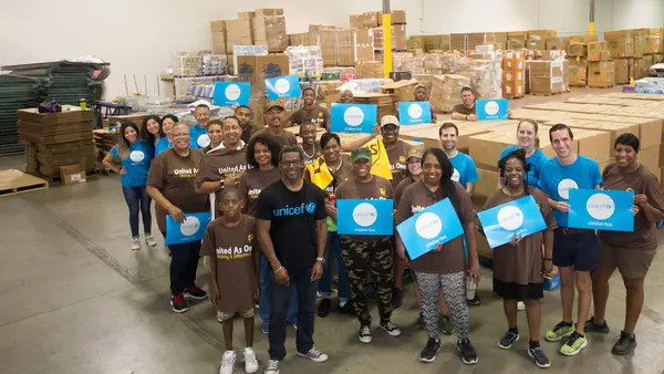 UPS employees and UNICEF USA joined forces to assemble educational supplies to get children back to learning after Hurricane Harvey hit Texas.