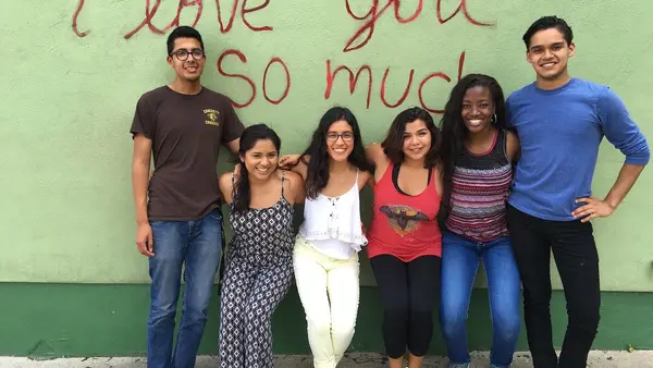 DACA recipient and high school valedictorian Mayte Lara Ibarra (in white) grew up in Texas. She left Mexico for the U.S. when she was 3.  