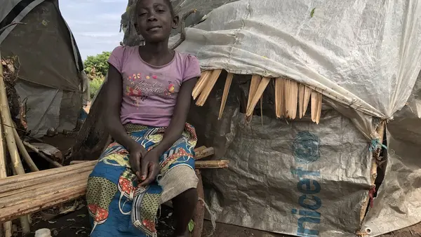 At least 1.3 million people have been displaced by violence in the provinces of Tanganyika and South Kivo in the eastern Democratic Republic of the Congo. Ngoy saw her mother killed in front of her. 