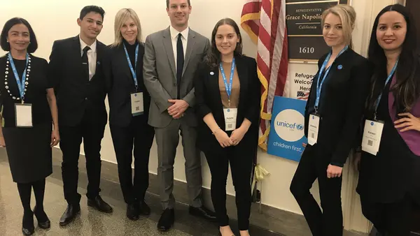 Kareen Sanchez (far right) at Rep. Grace Napolitano's Office on Advocacy Day