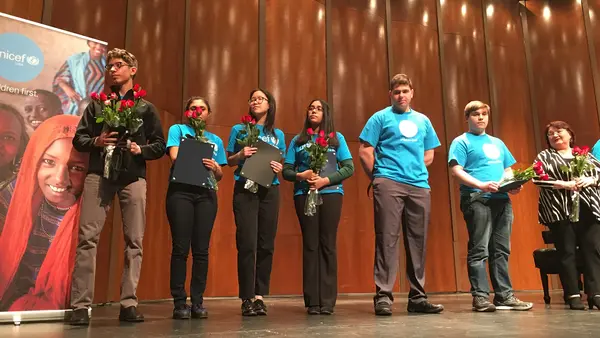 UNICEF Reps on Stage