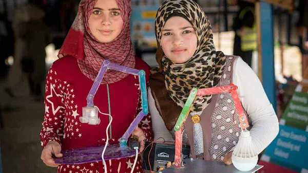 Young people fleeing Syria's civil war are creating inventions that solve refugee camp problems.