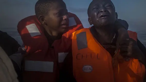 Children Crying in Life Jackets