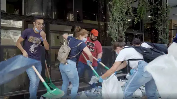 Young people in Beirut come together to help rebuild their city in the wake of the deadly explosion on August 4, 2020. 