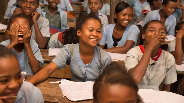 Crowd of Children Smiling