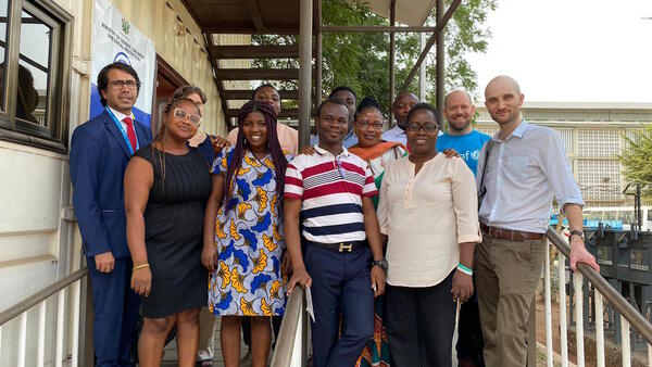 The Primero technical team with UNICEF Ghana CP team and MoGCSP colleagues at UNICEF in Accra, Ghana in 2020.