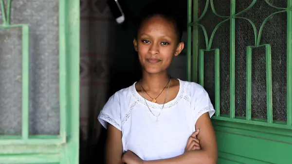In Addis Ababa, Ethiopia, Sihinemariam and her siblings are continuing their educations from home during the COVID-19 pandemic, using UNICEF-supported TV and radio lessons. 