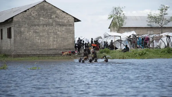 Early and heavy seasonal rains have caused severe flooding in several parts of South Sudan. In Pibor, many people have taken shelter in and outside the school. 