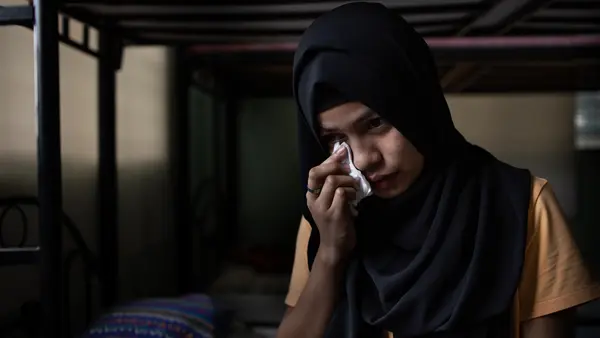 Girl Wiping Away Tears