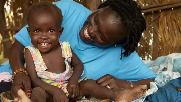Woman and Child Smiling