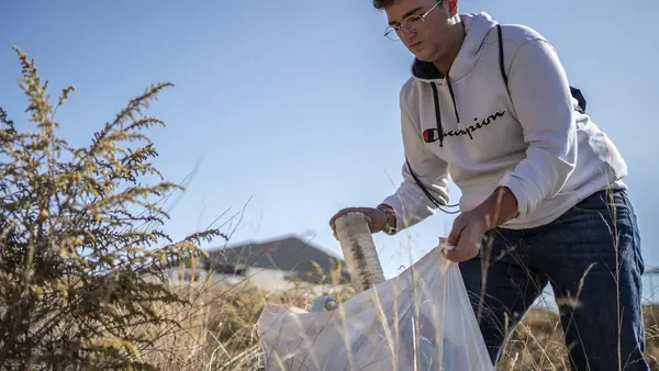 In Spain, 17-year-old environmental activist Juan cleans up the fields around his hometown, Almería. 