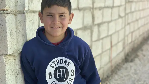 Ali, 10, is a Syrian refugee living in Mafraq, Jordan with his four brothers, two sisters and parents.