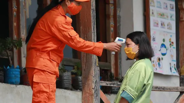 Person Getting Temperature Taken