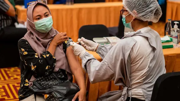 Woman Getting Vaccine