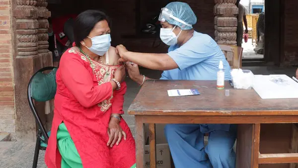 Woman Getting Vaccine