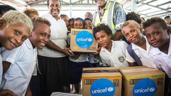 UNICEF relies on partners to fulfill its mission delivering for children in need all around the world, like these students at White River School in Honiara, in The Solomon Islands.