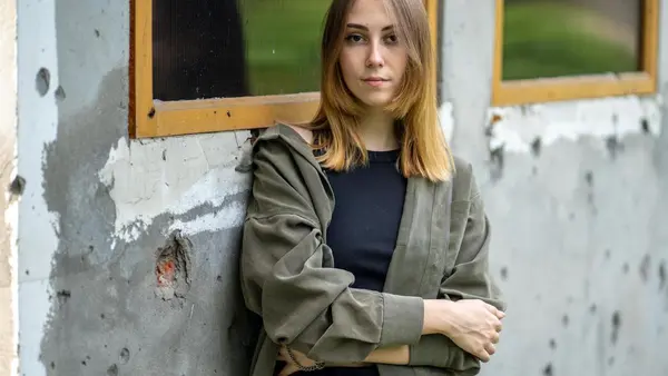 War in Ukraine severely damaged 17-year-old Oleksandra's family home in Irpin, Ukraine.