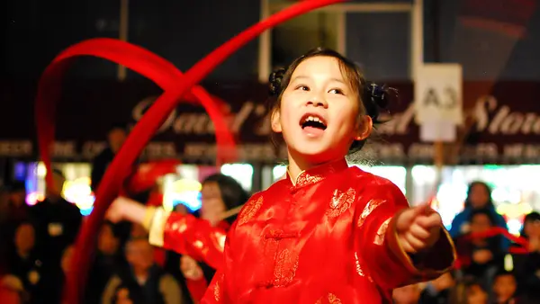 A child celebrates the Year of the Tiger at a Chinese New Year parade in San Francisco.