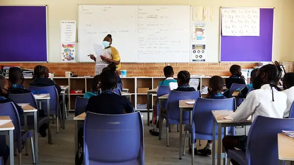 Students in South Africa returned to the classroom in January 2022 after two years of disrupted learning. 