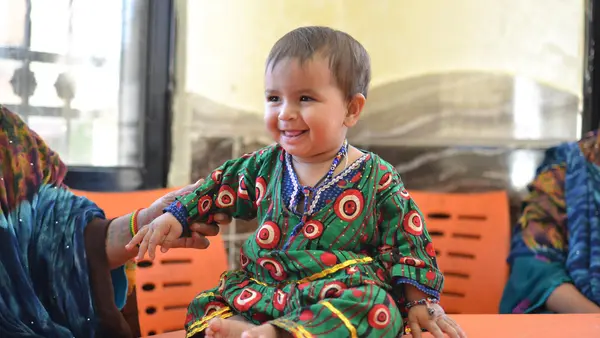 A child benefiting from UNICEF's support for routine health services in Jordan.
